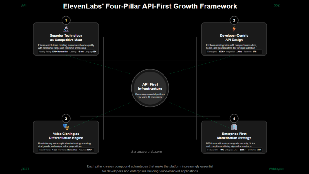 Elevenlabs Four-Pillar API-First Growth Framework