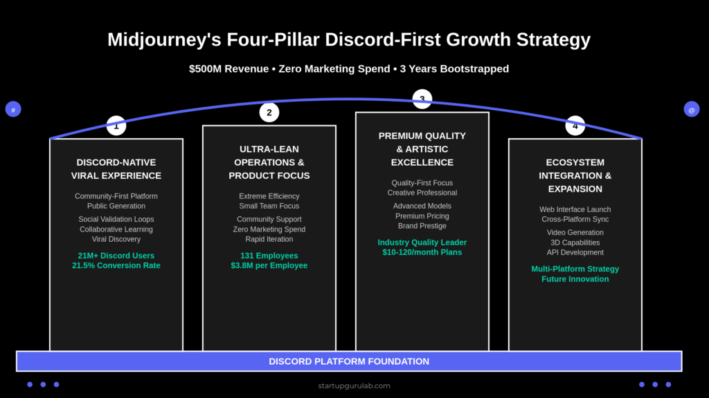 Midjourney Four-Pillar Discord-First Growth Strategy